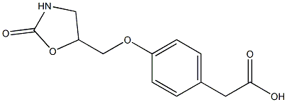 2-{4-[(2-oxo-1,3-oxazolidin-5-yl)methoxy]phenyl}acetic acid Struktur