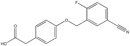 2-{4-[(5-cyano-2-fluorophenyl)methoxy]phenyl}acetic acid Struktur