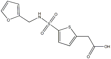 2-{5-[(furan-2-ylmethyl)sulfamoyl]thiophen-2-yl}acetic acid Struktur