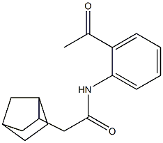 2-{bicyclo[2.2.1]heptan-2-yl}-N-(2-acetylphenyl)acetamide Struktur