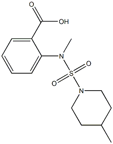 2-{methyl[(4-methylpiperidine-1-)sulfonyl]amino}benzoic acid Struktur