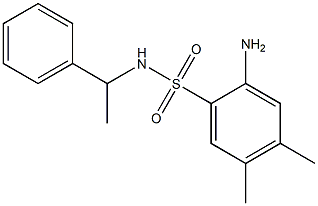 2-amino-4,5-dimethyl-N-(1-phenylethyl)benzene-1-sulfonamide Struktur