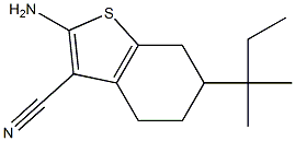 2-amino-6-(2-methylbutan-2-yl)-4,5,6,7-tetrahydro-1-benzothiophene-3-carbonitrile Struktur