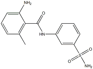 2-amino-6-methyl-N-(3-sulfamoylphenyl)benzamide Struktur