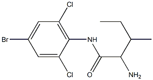 2-amino-N-(4-bromo-2,6-dichlorophenyl)-3-methylpentanamide Struktur