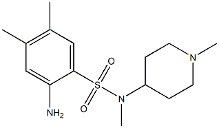 2-amino-N,4,5-trimethyl-N-(1-methylpiperidin-4-yl)benzene-1-sulfonamide Struktur