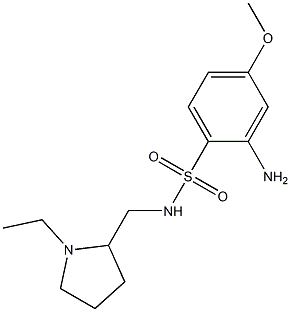 2-amino-N-[(1-ethylpyrrolidin-2-yl)methyl]-4-methoxybenzene-1-sulfonamide Struktur