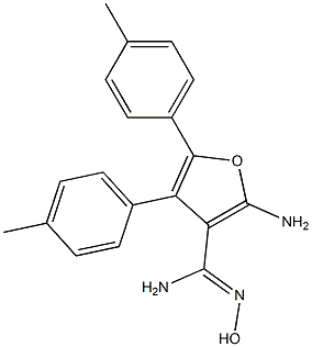 2-amino-N'-hydroxy-4,5-bis(4-methylphenyl)furan-3-carboximidamide Struktur