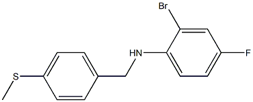 2-bromo-4-fluoro-N-{[4-(methylsulfanyl)phenyl]methyl}aniline Struktur