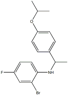 2-bromo-4-fluoro-N-{1-[4-(propan-2-yloxy)phenyl]ethyl}aniline Struktur