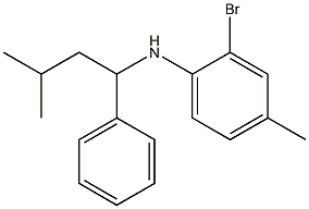 2-bromo-4-methyl-N-(3-methyl-1-phenylbutyl)aniline Struktur