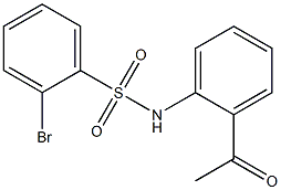 2-bromo-N-(2-acetylphenyl)benzene-1-sulfonamide Struktur