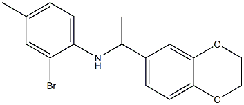 2-bromo-N-[1-(2,3-dihydro-1,4-benzodioxin-6-yl)ethyl]-4-methylaniline Struktur