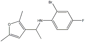 2-bromo-N-[1-(2,5-dimethylfuran-3-yl)ethyl]-4-fluoroaniline Struktur