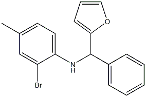 2-bromo-N-[furan-2-yl(phenyl)methyl]-4-methylaniline Struktur