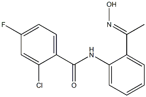 2-chloro-4-fluoro-N-{2-[1-(hydroxyimino)ethyl]phenyl}benzamide Struktur