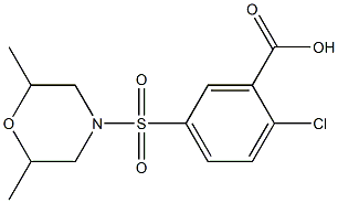 2-chloro-5-[(2,6-dimethylmorpholine-4-)sulfonyl]benzoic acid Struktur