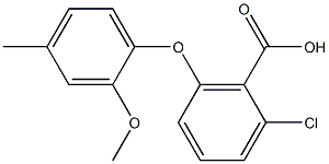 2-chloro-6-(2-methoxy-4-methylphenoxy)benzoic acid Struktur