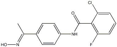 2-chloro-6-fluoro-N-{4-[1-(hydroxyimino)ethyl]phenyl}benzamide Struktur