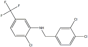 2-chloro-N-[(3,4-dichlorophenyl)methyl]-5-(trifluoromethyl)aniline Struktur