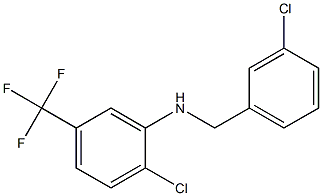 2-chloro-N-[(3-chlorophenyl)methyl]-5-(trifluoromethyl)aniline Struktur