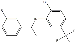 2-chloro-N-[1-(3-fluorophenyl)ethyl]-5-(trifluoromethyl)aniline Struktur