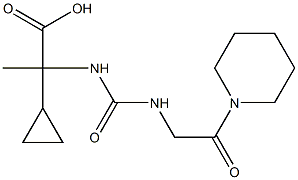 2-cyclopropyl-2-({[2-oxo-2-(piperidin-1-yl)ethyl]carbamoyl}amino)propanoic acid Struktur