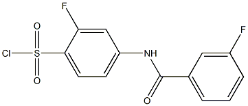 2-fluoro-4-[(3-fluorobenzene)amido]benzene-1-sulfonyl chloride Struktur