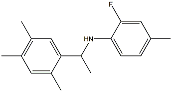 2-fluoro-4-methyl-N-[1-(2,4,5-trimethylphenyl)ethyl]aniline Struktur