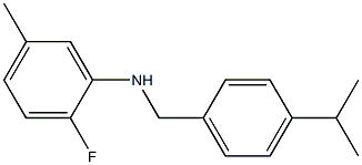 2-fluoro-5-methyl-N-{[4-(propan-2-yl)phenyl]methyl}aniline Struktur