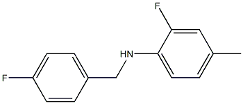 2-fluoro-N-[(4-fluorophenyl)methyl]-4-methylaniline Struktur