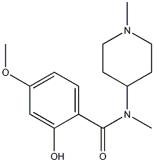 2-hydroxy-4-methoxy-N-methyl-N-(1-methylpiperidin-4-yl)benzamide Struktur