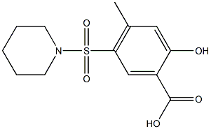 2-hydroxy-4-methyl-5-(piperidine-1-sulfonyl)benzoic acid Struktur