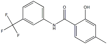 2-hydroxy-4-methyl-N-[3-(trifluoromethyl)phenyl]benzamide Struktur