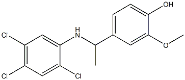 2-methoxy-4-{1-[(2,4,5-trichlorophenyl)amino]ethyl}phenol Struktur