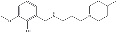 2-methoxy-6-({[3-(4-methylpiperidin-1-yl)propyl]amino}methyl)phenol Struktur