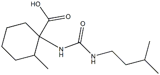 2-methyl-1-({[(3-methylbutyl)amino]carbonyl}amino)cyclohexanecarboxylic acid Struktur