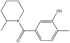 2-methyl-5-[(2-methylpiperidin-1-yl)carbonyl]phenol Struktur