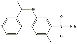 2-methyl-5-{[1-(pyridin-3-yl)ethyl]amino}benzene-1-sulfonamide Struktur