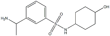 3-(1-aminoethyl)-N-(4-hydroxycyclohexyl)benzene-1-sulfonamide Struktur