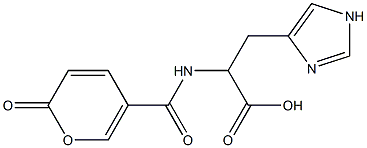 3-(1H-imidazol-4-yl)-2-{[(2-oxo-2H-pyran-5-yl)carbonyl]amino}propanoic acid Struktur