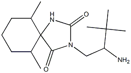 3-(2-amino-3,3-dimethylbutyl)-6,10-dimethyl-1,3-diazaspiro[4.5]decane-2,4-dione Struktur