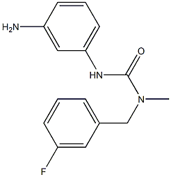 3-(3-aminophenyl)-1-[(3-fluorophenyl)methyl]-1-methylurea Struktur