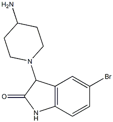 3-(4-aminopiperidin-1-yl)-5-bromo-2,3-dihydro-1H-indol-2-one Struktur