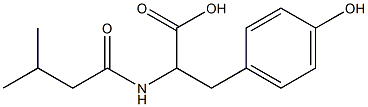 3-(4-hydroxyphenyl)-2-[(3-methylbutanoyl)amino]propanoic acid Struktur