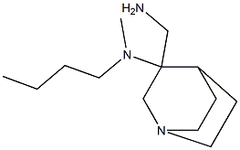 3-(aminomethyl)-N-butyl-N-methyl-1-azabicyclo[2.2.2]octan-3-amine Struktur