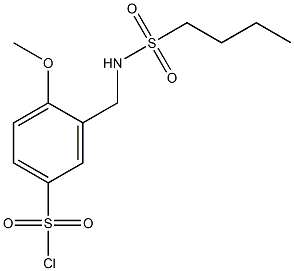 3-(butane-1-sulfonamidomethyl)-4-methoxybenzene-1-sulfonyl chloride Struktur