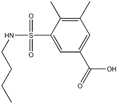 3-(butylsulfamoyl)-4,5-dimethylbenzoic acid Struktur