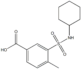 3-(cyclohexylsulfamoyl)-4-methylbenzoic acid Struktur