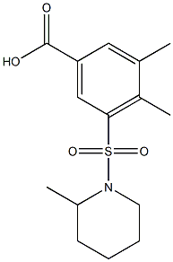 3,4-dimethyl-5-[(2-methylpiperidine-1-)sulfonyl]benzoic acid Struktur